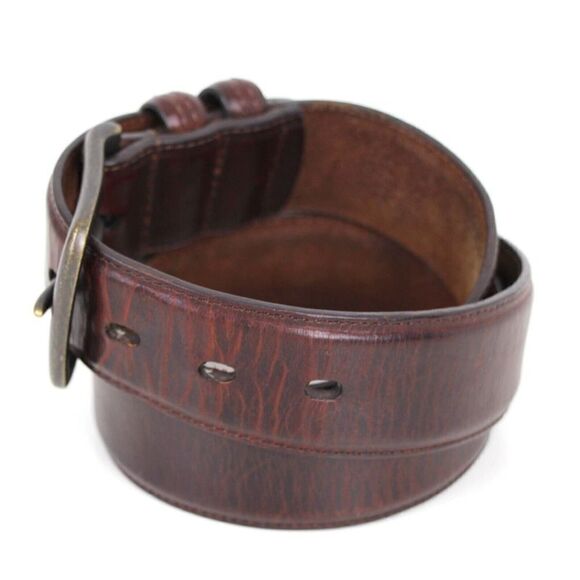 Handcrafted BROWN GENUINE LEATHER 1.5"Wd CASUAL DRESS MEN'S BELT Sz 38/95 (G38 - Picture 3 of 13